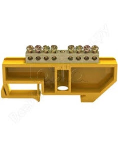 Шина PE земля на DIN-изоляторах ШНИ-6х9-8-Д-Ж IEK YNN10-69-8D-K05 во Владивостоке Клеммные колодки Pintop.ru