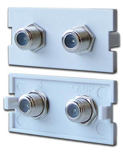 Вставка модульная с 2хF адаптерами в розетку LAN-MB, белая LANMASTER LAN-MBP-2TV/F-WH во Владивостоке Коннекторы Pintop.ru