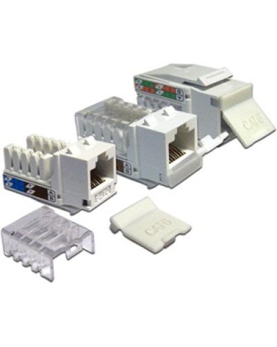 Модуль Keystone, RJ45, кат.6, UTP, 90 градусов, со встроенной шторкой, белый LANMASTER (LAN-OK45U6/90P-WH) во Владивостоке Коннекторы Pintop.ru