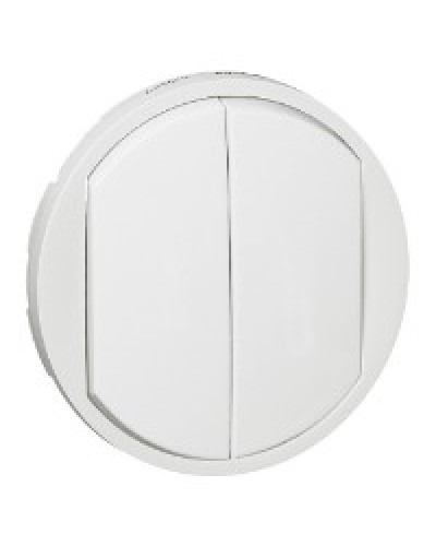 Лицевая панель для выключателя двойного белый Celiane Legrand 068002 во Владивостоке Аксессуары для кабель-канала Pintop.ru