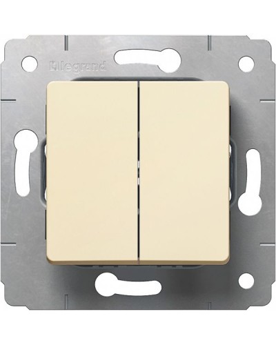 Выключатель двухклавишный автоматические клеммы 10 А 250 В слоновая кость Cariva Legrand 773758 во Владивостоке Аксессуары для кабель-канала Pintop.ru