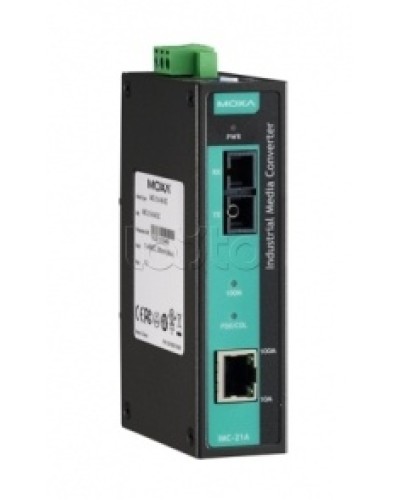 Медиаконвертер Ethernet 10/100BaseTX в 100BaseFX (SC) с расширенным диапазоном температур Moxa IMC-21A-S-SC-T во Владивостоке Медиаконвертеры Pintop.ru