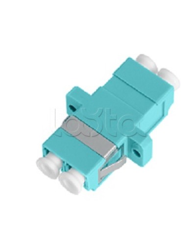Адаптер NIKOMAX волоконно-оптический, соединительный, многомодовый, стандарта OM3, LC/UPC-LC/UPC, двойной, пластиковый, без шторки, с фланцами, аква, уп-ка 2шт. NIKOMAX (NMF-OA2M3-FN-LCU-LCU-AQ-2) во Владивостоке Проходные адаптеры и розетки оптические Pint