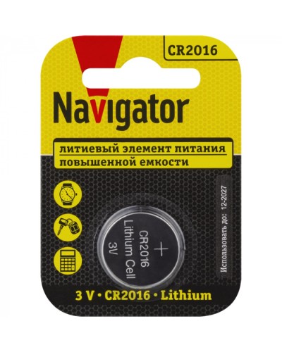 Элемент питания Navigator 93 821 NBT-CR2016-BP1 во Владивостоке Электротехническое оборудование Pintop.ru