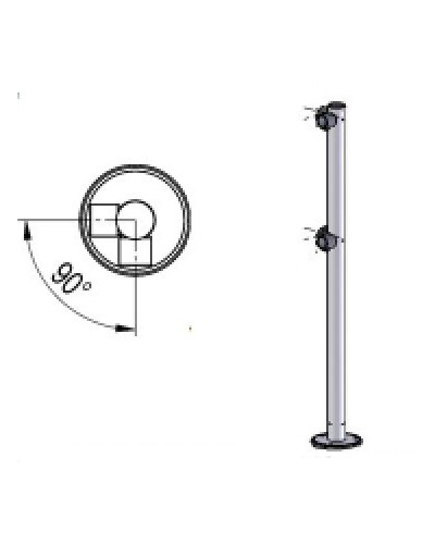 Стойка ограждения L-образная двухсторонняя Oxgard Стойка ограждения L-образная (ВЗР 1996.03) во Владивостоке Ограждения Pintop.ru