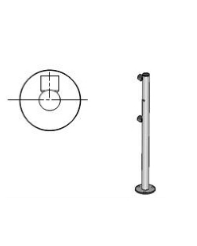 Стойка ограждения с отверстием под фиксатор 2 муфты L-образная, Oxgard Стойка ограждения с отверстием под фиксатор L-образная, 2 муфты слева (ВЗР 1996.09.52) во Владивостоке Ограждения Pintop.ru