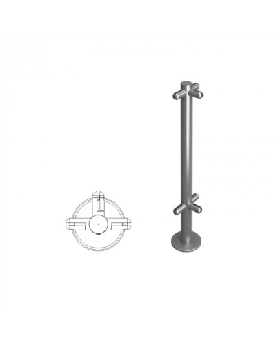 Стойка ограждения под стекло Т-образная h=800мм Oxgard Стойка ВЗР2462-00.02-08 во Владивостоке Ограждения Pintop.ru