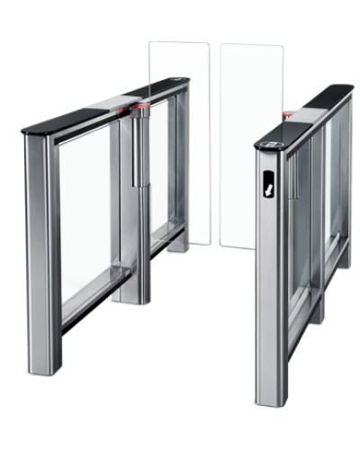 Турникет PERCo-ST-01 с крышками из закал. стекла с центральной вставкой из нерж. стали со створками Створки шириной 300 во Владивостоке Турникеты Pintop.ru