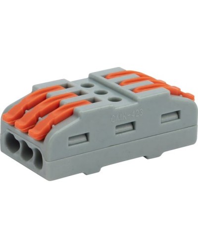 Клемма соединительная многоразовая проходная 3 полюса, серая (25 шт./уп.) REXANT (07-6263-3) во Владивостоке Монтажные материалы Pintop.ru