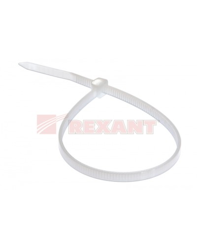 Хомут-стяжка нейлоновый 5х250 мм белый (100шт/уп) REXANT 07-0250-5 во Владивостоке Стяжки-хомуты Pintop.ru