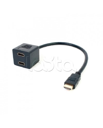 Переходник штекер HDMI - 2 гнезда HDMI (провод) GOLD (10шт/уп) REXANT 17-6832 во Владивостоке Проходные адаптеры Pintop.ru