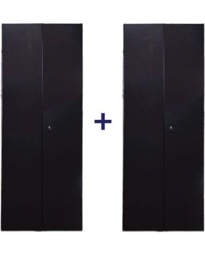 Комплект дверей 42U, 600 мм, черный, передняя - распашная металл, задняя - распашная металл TWT TWT-CBB-DR42-6x-S-M1 во Владивостоке Аксессуары для стоек и шкафов Pintop.ru