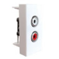 Аудио розетка Экопласт RCA разъем, (2 коннектора RCA аудио), 45х22,5, LK45