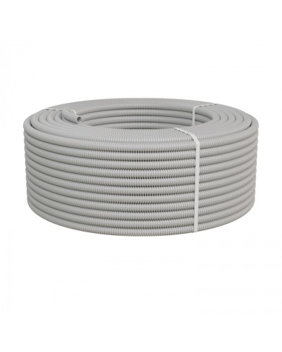 Труба ПНД-FRUF гофрир. легкая, с зондом, без галогена, трудногорючая, атмосферостойкая,цвет серый, диам. 20мм(100м) Экопласт (20120HFR-UF) во Владивостоке Труба гофрированная Pintop.ru