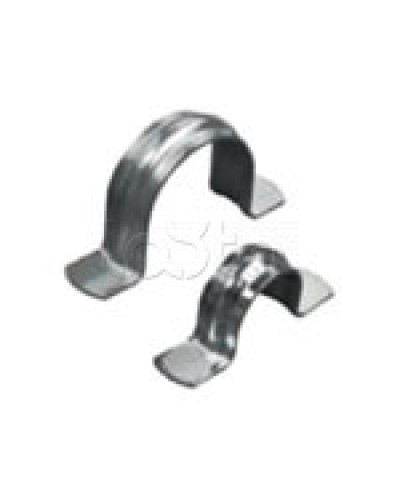 Скоба оцинкованная двухлапковая без монтажного отверстия, для трубы D25мм (1уп = 100шт) Экопласт (43627) во Владивостоке Держатели, клипсы, скобы Pintop.ru