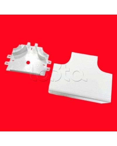 Угол Т-образный 100х40 с задней стенкой и разделителями для кабель-канала серии ARC-LAN, огнестойкость E15-E110 Экопласт 576414-E110 во Владивостоке Аксессуары для кабель-канала Pintop.ru