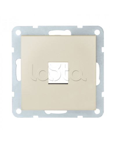 Накладка с суппортом розетки комп. и телеф. на 1 вход (бежевый матовый) БЕЗ механизма LK80 Экопласт (846102-0) во Владивостоке Розетки компьютерные и телефонные Pintop.ru