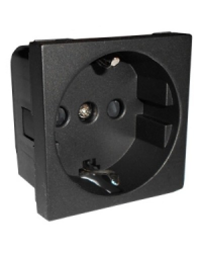 Розетка с заземляющими контактами и защитными шторками, (черный бархат) LK45 Экопласт (851408) во Владивостоке Аксессуары для кабель-канала Pintop.ru