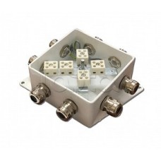 Коробка монтажная огнестойкая Гефест КМ-О (10к*10,0)-IP66-120х120, шесть вводов