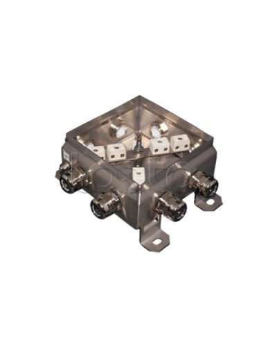 Коробка монтажная огнестойкая Гефест КМ-О (12к*10,0)-IP66 1212нерж, 8 вводов 123х123х60 во Владивостоке Распределительные коробки Pintop.ru