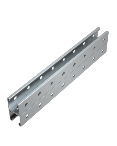 Страт-профиль двойной 41х41 L200 мм s:3,0 (тройная перфорация) КМ-Профиль (2STPV41-41-200 3P) во Владивостоке Аксессуары для лотков Pintop.ru