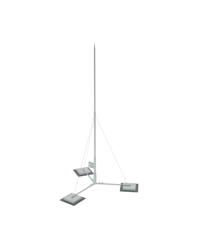 Вольностоящая молниеприемная мачта составная H5,1 м неразборное основание HD КМ-Профиль (TVMR-H5.1 HD) во Владивостоке Монтажные материалы Pintop.ru