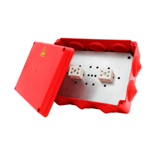 Коробка распределительная огнестойкая КРОПС-П4, IP54, габаритные размеры 150х110х70 мм, для кабелей сечением до 25 мм2, 6 клемм КМ-Профиль (FRJB-KM-P4-25-06-КРОПС-IP54)