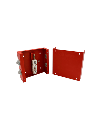 Коробка распределительная огнестойкая КРОПС, IP41, габаритные размеры 130х130х40 мм, для кабелей сечением до 6 мм2, 4 клеммы КМ-Профиль (FRJB-KM-ST2-6-04-КРОПС-IP41) во Владивостоке Распределительные коробки Pintop.ru