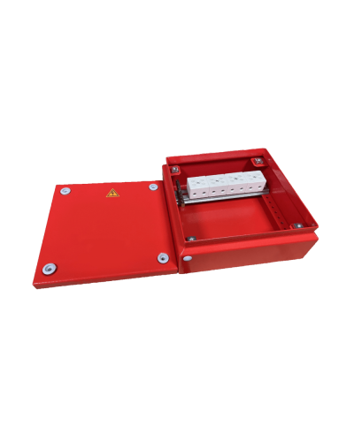 Коробка распределительная огнестойкая КРОПС, IP65, габаритные размеры 200х200х80 мм, для кабелей сечением до 25 мм2, 8 клеммКМ-Профиль (FRJB-KM-ST6-25-08-КРОПС-IP65) во Владивостоке Распределительные коробки Pintop.ru