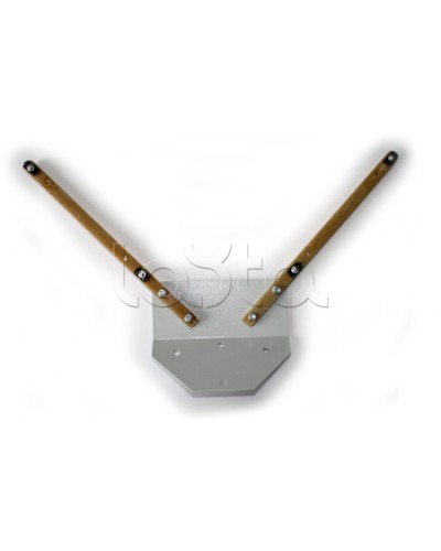 Узел с двумя стеклопластиковыми консолями для крепления двух блоковна плоскость заграждения, стены зданияили на другие электропроводные предметы Омега-микродизайн УКБ-22 во Владивостоке Кронштейны и планки для извещателей Pintop.ru