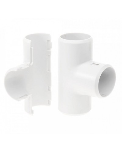 Тройник разборный белый д16 (70шт/700шт уп/кор) Промрукав (PR.07316б) во Владивостоке Повороты, муфты, тройники Pintop.ru