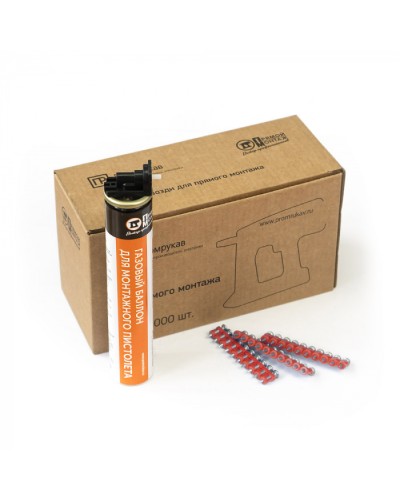 Комплект газовый баллон 165 мм и гвозди 3х19 мм (кованые) (1000 шт/уп) Промрукав (PR08.22649) во Владивостоке Аксессуары для кабель-канала Pintop.ru