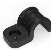 Крепеж-скоба пластиковая односторонняя для прямого монтажа черная в п/э д20 Промрукав (PR13.0373)