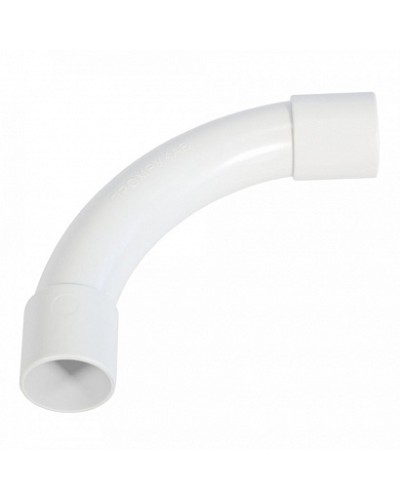 Соединитель угловой белый d20 мм (5шт/300шт уп/кор) Промрукав (PR13.0464) во Владивостоке Повороты, муфты, тройники Pintop.ru