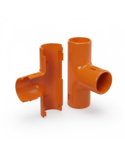 Тройник разборный оранжевый d25 мм (30шт/300шт уп/кор) Промрукав (PR13.1160) во Владивостоке Повороты, муфты, тройники Pintop.ru