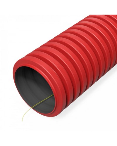 Труба гофрированная двустенная ПНД гибкая тип 1250 (SN63) с/з красная d50 мм (50 м/уп Промрукав (PR15.00993) во Владивостоке Труба гофрированная Pintop.ru