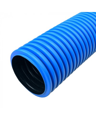 Труба гофр. двуст. ПНД жесткая тип 1250 (SN26) синяя d110 мм 5,7м (34,2м/уп) Промрукав (PR15.01052) во Владивостоке Труба гофрированная Pintop.ru