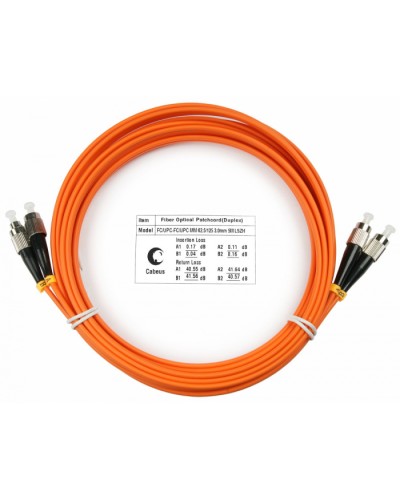 Шнур оптический duplex FC-FC 62,5/125 mm 20м LSZH Cabeus FOP-62-FC-FC-20m во Владивостоке Патч-корды оптические Pintop.ru