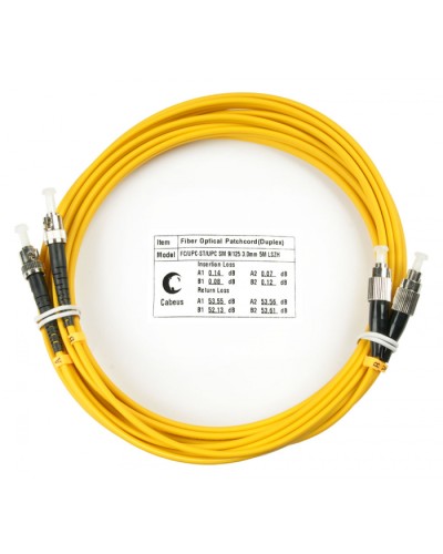 Шнур оптический duplex FC-ST 9/125 sm 5м LSZH Cabeus FOP(d)-9-FC-ST-5m во Владивостоке Патч-корды оптические Pintop.ru