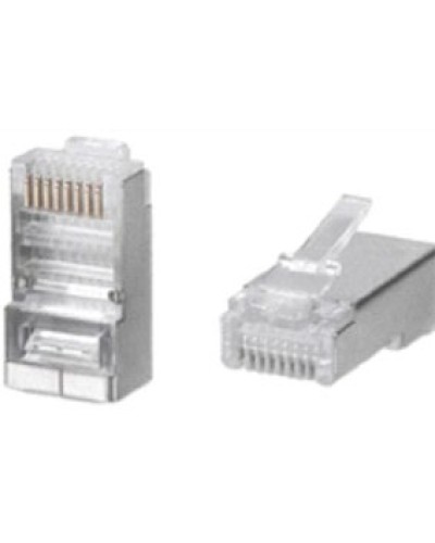 Разъем RJ-45(8P8C) под витую пару, категория 5e (50 µ/ 50 микродюймов), универсальный (для одножильного и многожильного кабеля) экранированный (100 шт) во Владивостоке Коннекторы и разъемы Pintop.ru