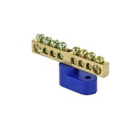 Шина "0" N (6х9мм) 8 отверстий латунь синий угловой изолятор EKF PROxima (sn0-63-08-1)