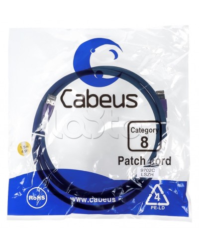 Патч-корд S/FTP Cabeus PC-SSTP-RJ45-Cat.8-10m-LSZH во Владивостоке Патчкорды (медные) Pintop.ru