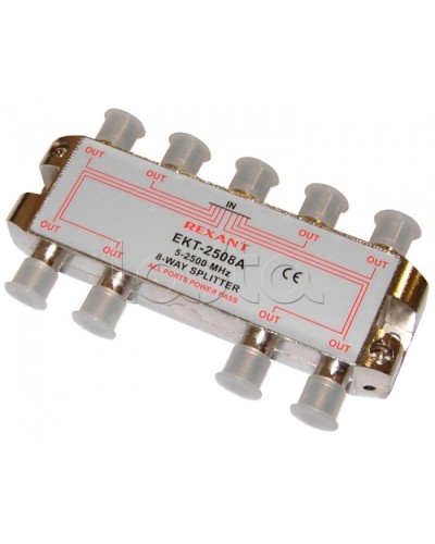 Делитель телевизионный ТВх8 под F разъём 5-2500 МГц СПУТНИК (5шт/уп) REXANT 05-6205 во Владивостоке Системы видеонаблюдения Pintop.ru