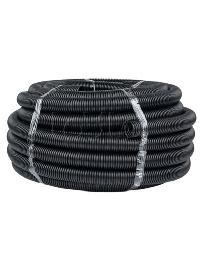 Труба гофр. ПНД тяжелая с протяжкой d50 мм (20 м) черная EKF-Plast (tpnd-50-t) во Владивостоке Труба гофрированная Pintop.ru