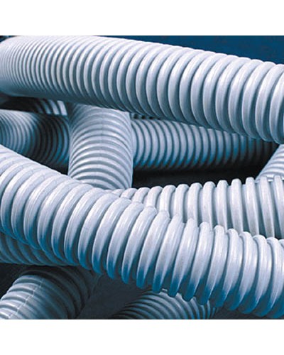 Труба ПВХ гибкая гофрированная д.25 мм, лёгкая без протяжки, 50 м, цвет серый DKC 90925 во Владивостоке Труба гофрированная Pintop.ru