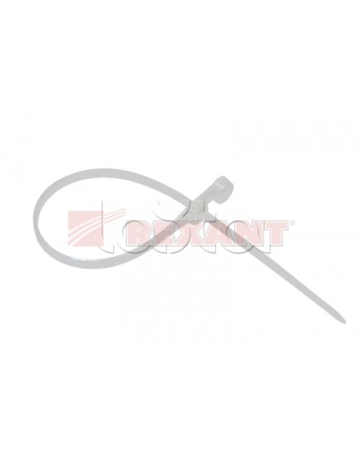 Хомут-стяжка нейлоновый под винт 2.5х100 мм белый (100шт/уп) REXANT 07-0104 во Владивостоке Стяжки-хомуты Pintop.ru