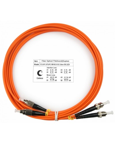 Шнур оптический duplex FC-ST 62,5/125 mm 3м LSZH Cabeus FOP-62-FC-ST-3m во Владивостоке Патч-корды оптические Pintop.ru
