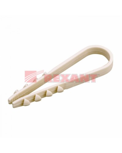 Дюбель-хомут 19-25, белый (100шт/уп) REXANT 07-4503 во Владивостоке Стяжки-хомуты Pintop.ru