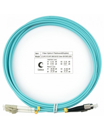 Шнур оптичесикй duplex LC-FC 50/125 MM OM3 3 м LSZH Cabeus FOP-50-LC-FC-3M во Владивостоке Патч-корды оптические Pintop.ru