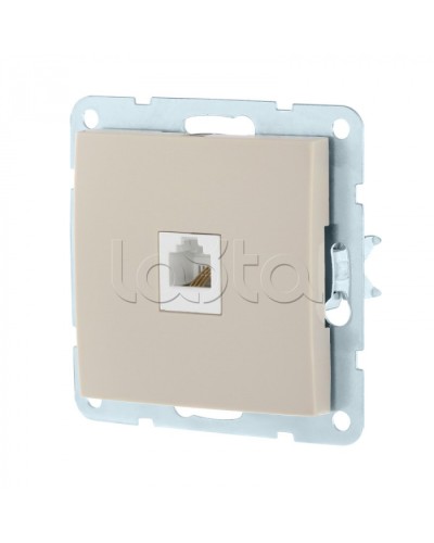 Розетка телефонная RJ-12 с накладкой (бежевый) LK60 Экопласт (865501-1) во Владивостоке Розетки компьютерные и телефонные Pintop.ru